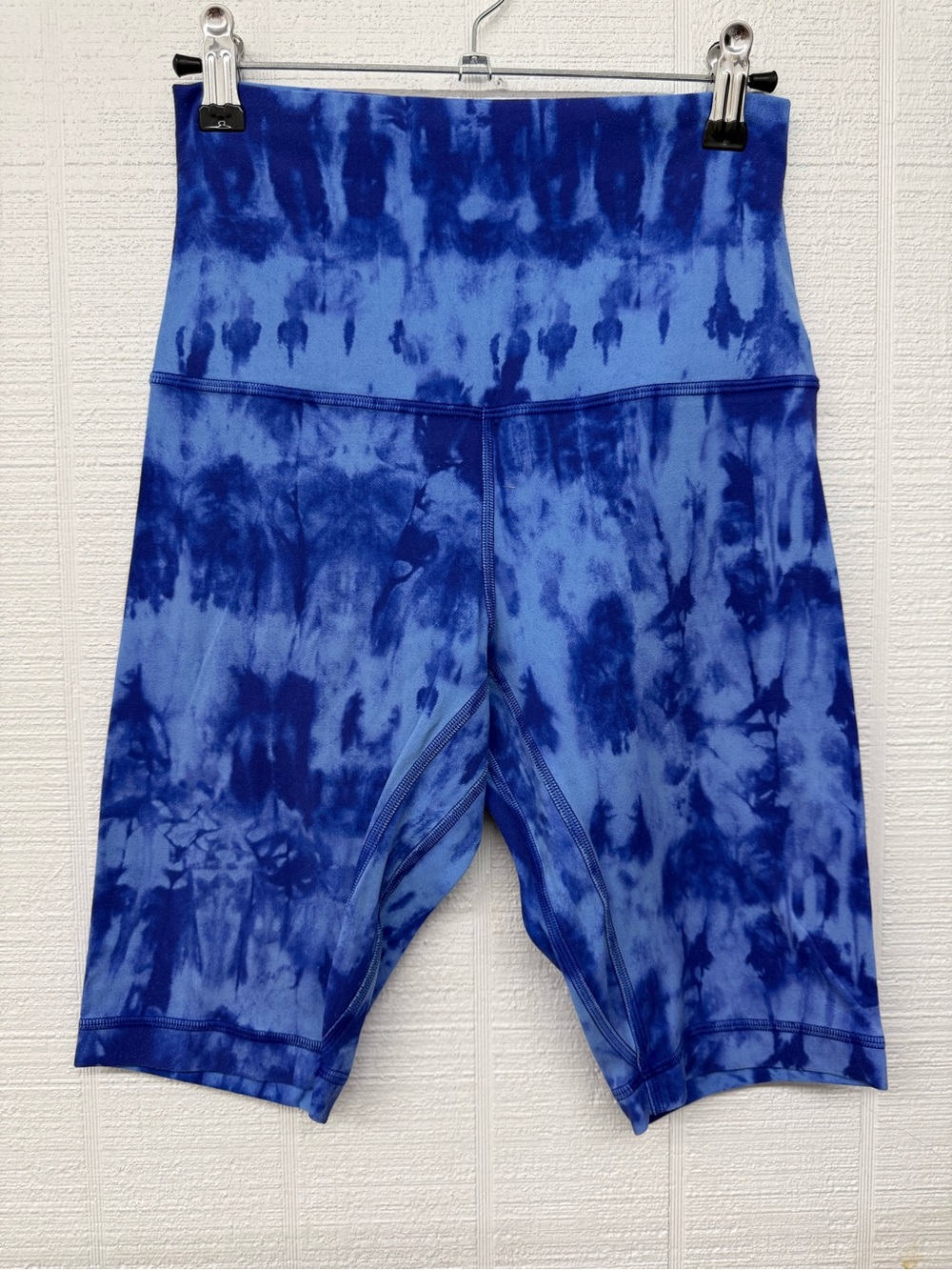 lululemon athletica Blue Tie-Dye High-Waist Bike Shorts